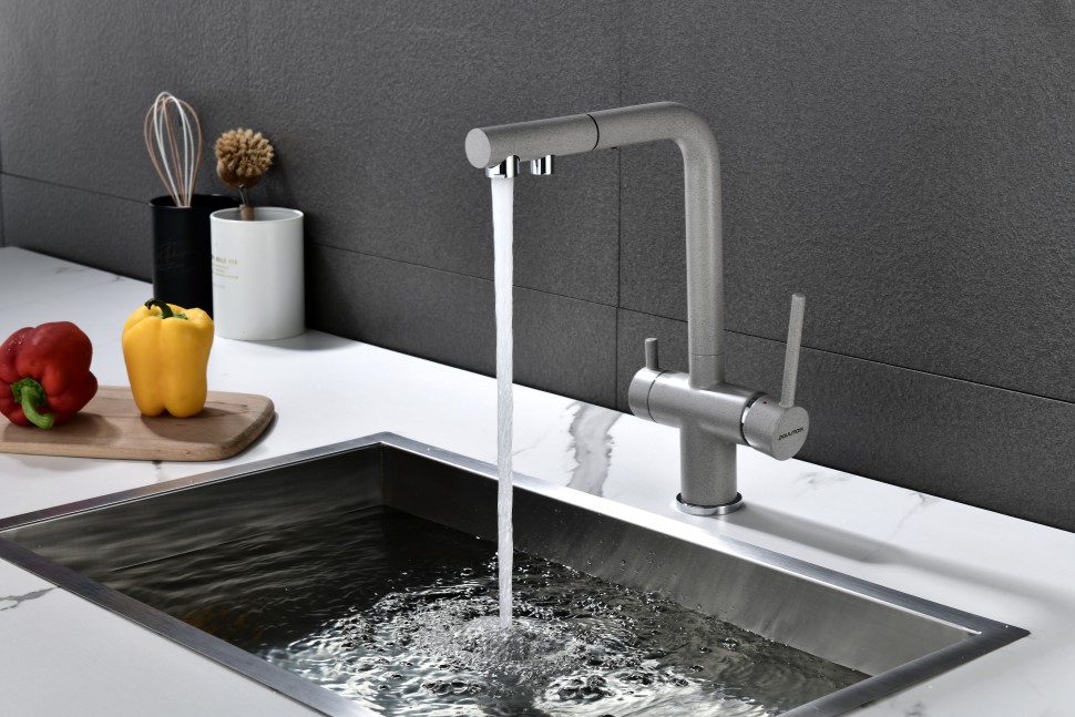 Смеситель для кухни SERPENTINE, графит, Se213222-DG, Paulmark