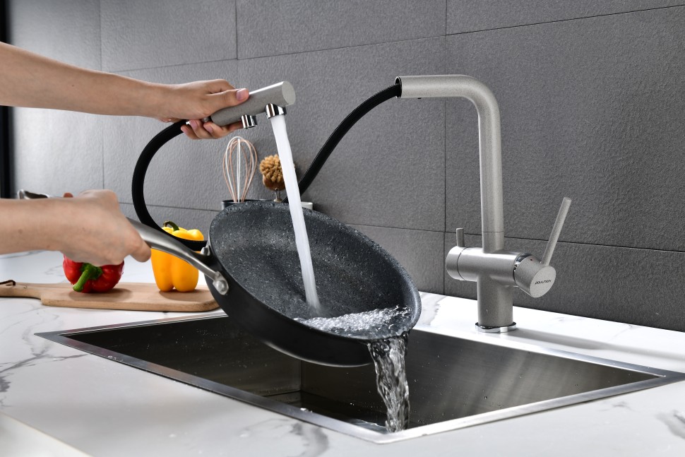 Смеситель для кухни SERPENTINE, графит, Se213222-DG, Paulmark