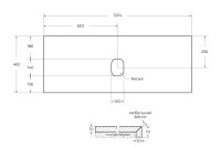 Столешница из керамогранита BelBagno KEP-120-MNO-W0 Marmo Nero Opaco