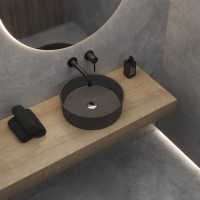 Раковина BERGES Ego SL накладная, ? 38 см, матовый антрацит