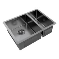 Мойка нерж. сталь GERBERG 59/2S UNI, PM225944-GML, вороненая сталь, левая, PVD, 590х440мм, Paulmark