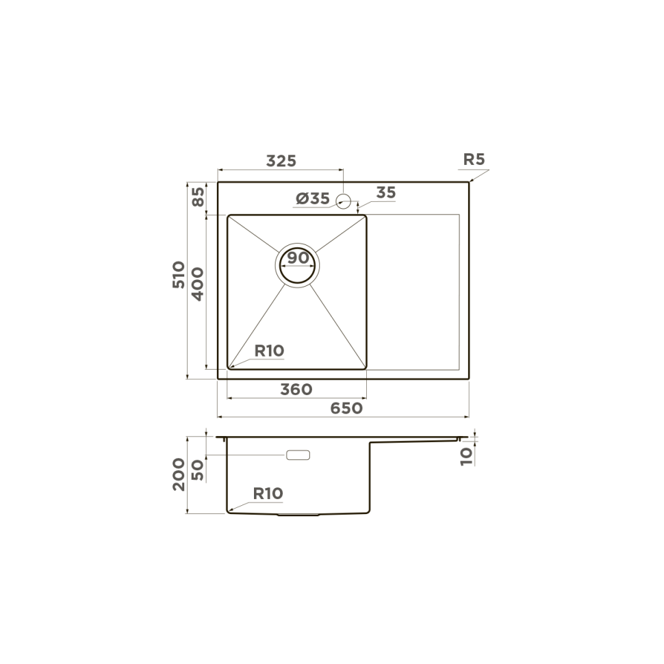 Кухонная мойка Omoikiri Akisame 65-L-LG нерж. сталь/светлое золото