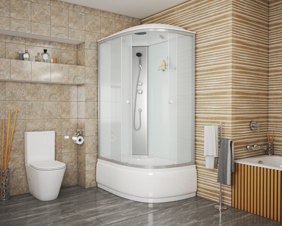 Душевая кабина Niagara Eco E120/80/40L/MT (120х80х215) высокий поддон(40см),стекло матовое,4 места