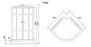 Душевая кабина Niagara Luxe NG-7702G (100x100х210) низкий поддон(15см),дверь раздвижная,стенки золото,3 места