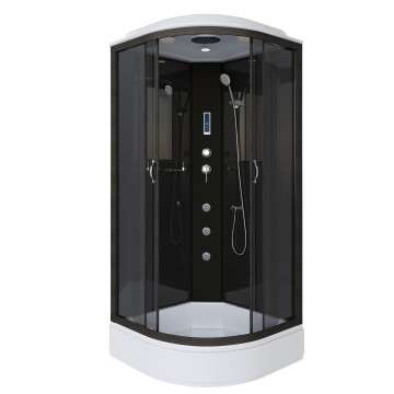 Душевая кабина Niagara Classic NG-6501-14F (90х90х215) средний поддон(26см),черный,стекло тонированное,4 места