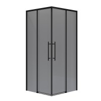 Душевое ограждение Niagara Nova NG-2830-34BLACK (100х100х195) квадрат,черный матовый,двери раздвижные,стекло тонированное,1 место