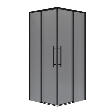 Душевое ограждение Niagara Nova NG-2830-34BLACK (100х100х195) квадрат,черный матовый,двери раздвижные,стекло тонированное,1 место