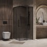 Душевое ограждение Niagara Nova NG-2830-34BLACK (100х100х195) квадрат,черный матовый,двери раздвижные,стекло тонированное,1 место