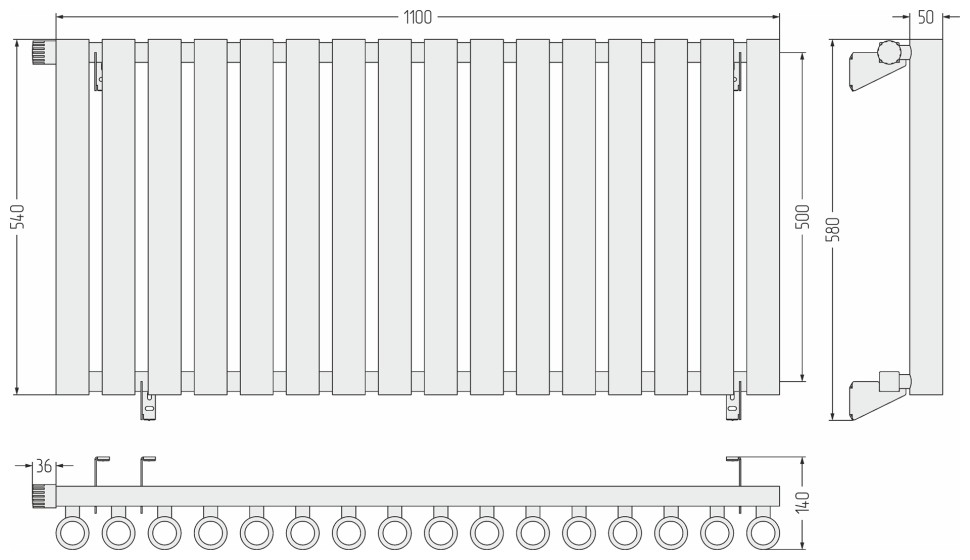 Кумир-0 EU50 левый 500х1100 16 секций