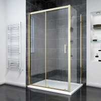 Боковая панель Veconi KP-14G, 1000x1950, Золото брашинг, стекло прозрачное New