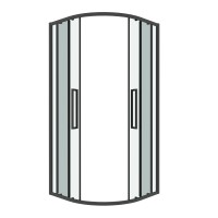Душевое ограждение Grossman Cosmo 301.K33.02.9090.42.00 (90х90х195) четверть круга,раздвижная,графит сатин,стекло прозрачное, 1 место