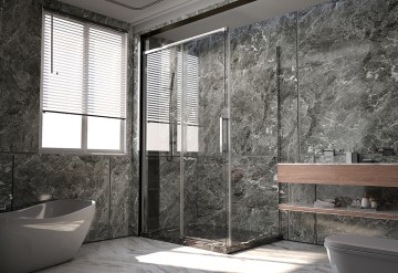Боковая панель Veconi Premium Trento SP-40CH, 1000х2000, хром, стекло прозрачное