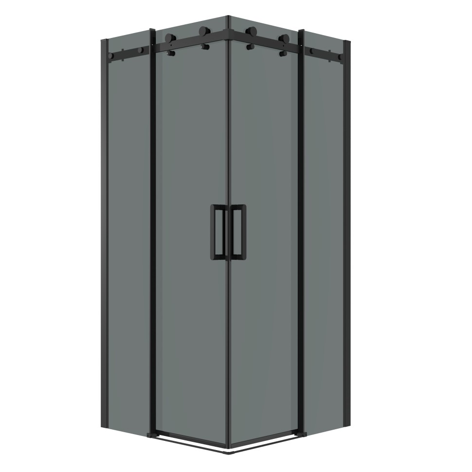 Душевое ограждение Grossman Classic 300.K33.04.8080.21.10 (80х80х195) квадрат,раздвижная,черный матовый,стекло тонированное, 2 места