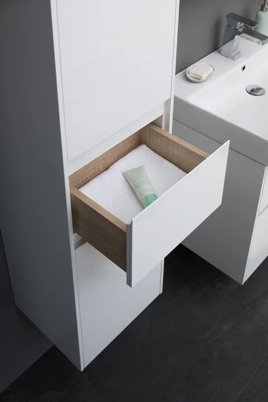 Шкаф-пенал для ванной Aquanet Бруклин 35 белый