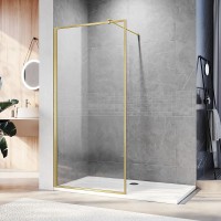 Душевая перегородка Veconi Korato KR-81G, 700x2000, брашированное золото, стекло прозрачное KR81G-70-01-C4