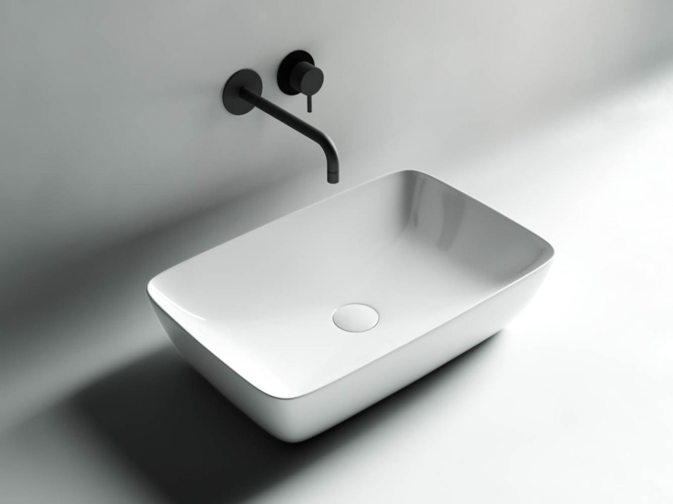 Умывальник чаша FORM накладная прямоугольная 590x400x145мм