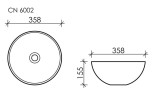 Умывальник чаша накладная круглая Element 358x358x155мм