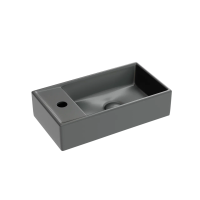 Умывальник подвесной прямоугольный (чаша справа, отверстие под смеситель слева) цвет темный антрацит матовый Element 407x217x100
