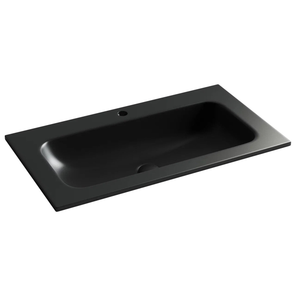 Раковина накладная мебельная Grace прямоугольная c отверстием под смеситель, 810x457x137мм, цвет черный матовый, арт. CN7012MB
