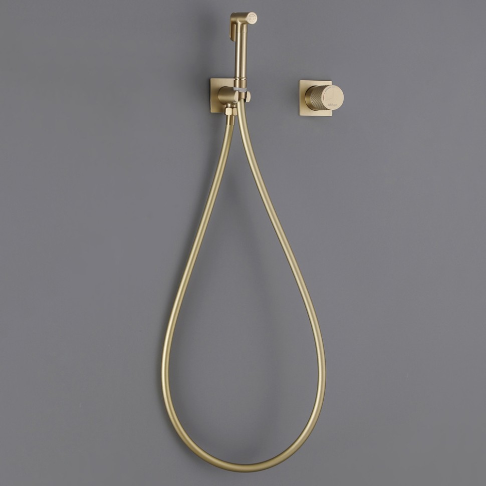 Смеситель ABBER Rund AF8725G с гигиеническим душем, золото матовое