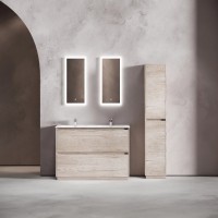 Тумба под раковину SANCOS Libra Floor напольная, 1190х450х840, c двумя ящиками оснащенными доводчиками, дуб галифакс натуральный, арт. LB120F-2EG