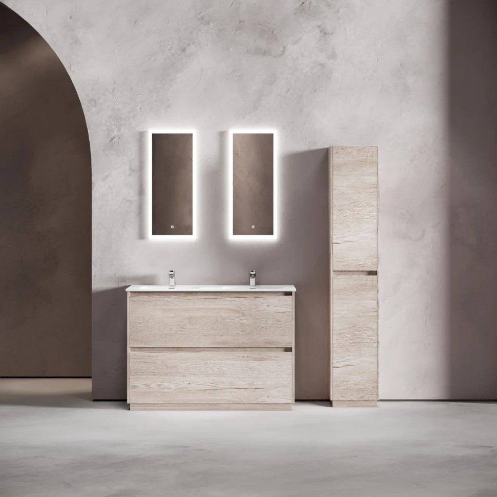 Тумба под раковину SANCOS Libra Floor напольная, 1190х450х840, c двумя ящиками оснащенными доводчиками, дуб галифакс натуральный, арт. LB120F-2EG