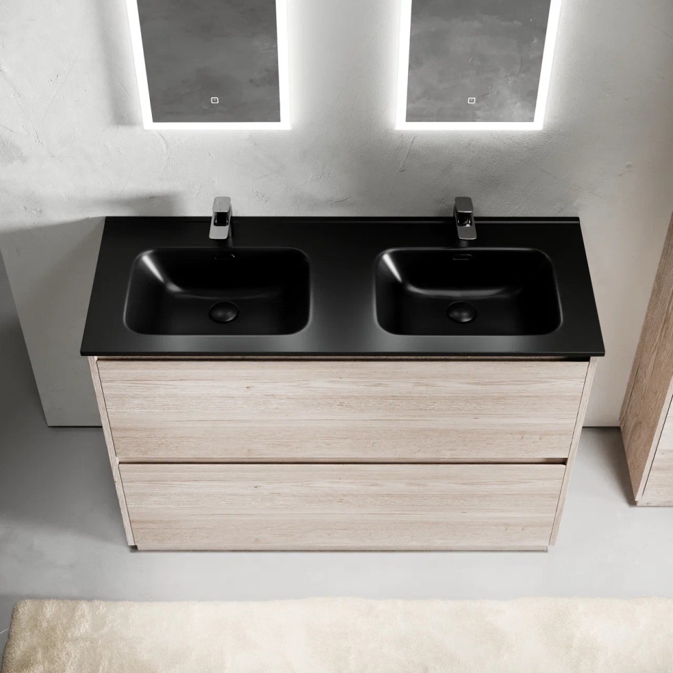 Тумба под раковину SANCOS Libra Floor напольная, 1190х450х840, c двумя ящиками оснащенными доводчиками, дуб галифакс натуральный, арт. LB120F-2EG