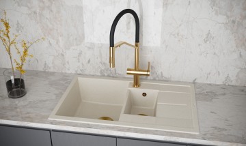 Смеситель для кухни ZENDER, брашированное золото, Ze213155-BG, Paulmark