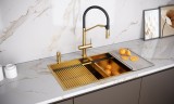 Смеситель для кухни ZENDER, брашированное золото, Ze213155-BG, Paulmark