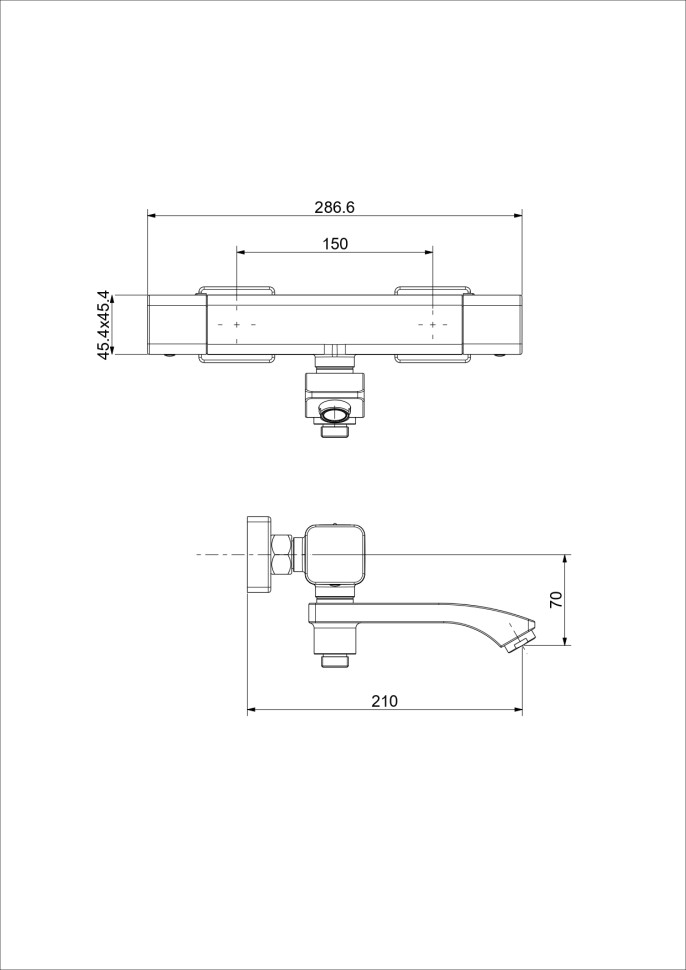 Смеситель Raglo с термостатом для ванны хром