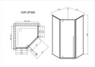 Душевой уголок Penta VSP-3P900CLGM, 900*900, вороненая сталь, стекло прозрачное
