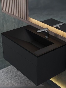 Тумба под раковину для ванной подвесная Uperwood Lotus Premium 80х50х42 см, черная