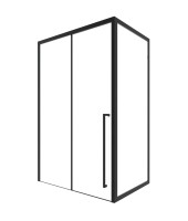 Timo Душевая дверь TDSS-120/03C-8R, раздвиж 1200*2000, проф черный + торцевое стекло TSS-1000/03C-8 1000*2000, проф черный