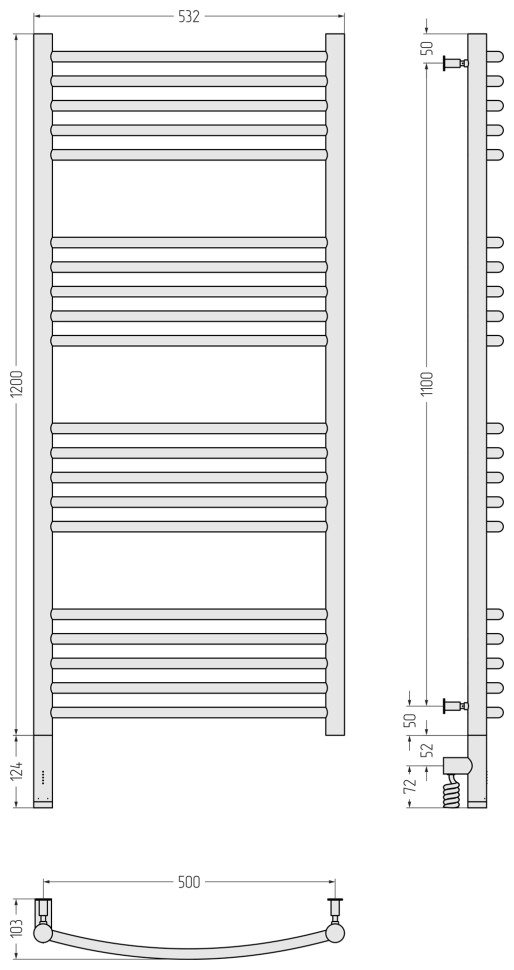Богема 3.0 выгнутая 1200х500 МЭМ левый