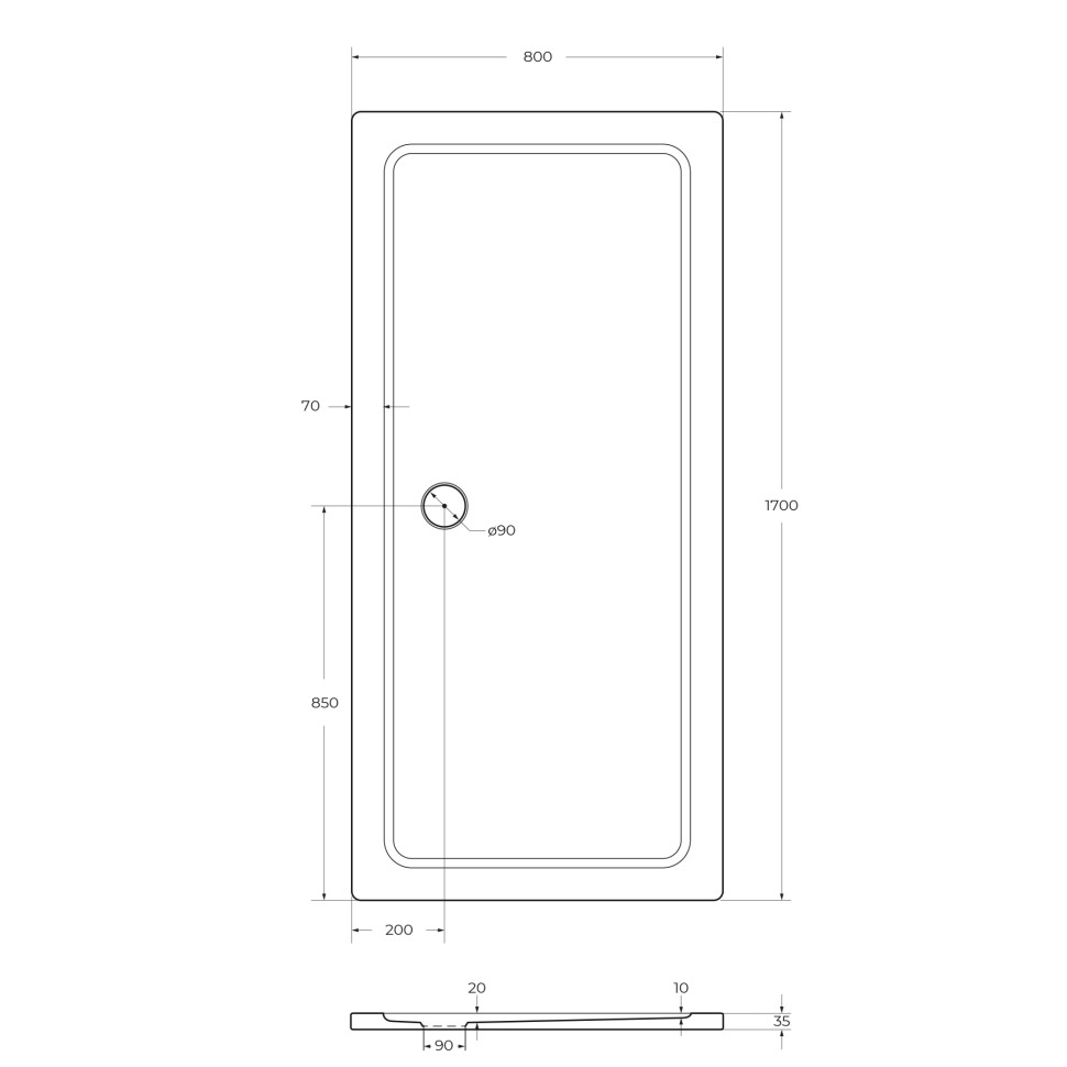 Поддон SMC CEZARES TRAY-M-AH-170/80-35-W
