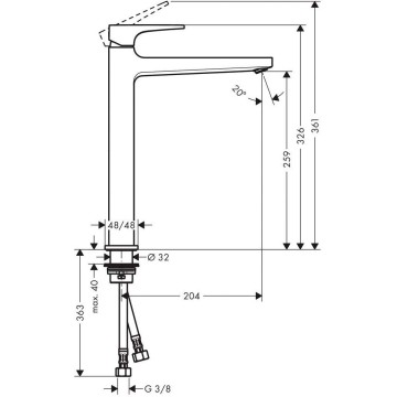 Смеситель для раковины Hansgrohe Metropol 260 32512140 бронза