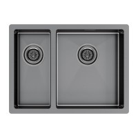 Мойка нерж. сталь GERBERG 59/2S UNI, PM225944-GMR, вороненая сталь, правая, PVD, 590х440мм, Paulmark