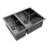 Мойка нерж. сталь GERBERG 59/2S UNI, PM225944-GMR, вороненая сталь, правая, PVD, 590х440мм, Paulmark