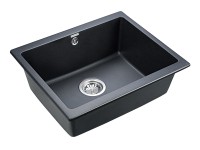 Мойка GERA 60, IT-GRANIT, PM205546-BLM, черный металлик, 555х460, подст. мон. Paulmark