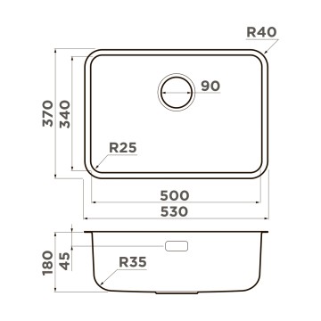 Кухонная мойка Omoikiri Omi 53-U/I Ultra Mini-GB нерж. сталь/графит