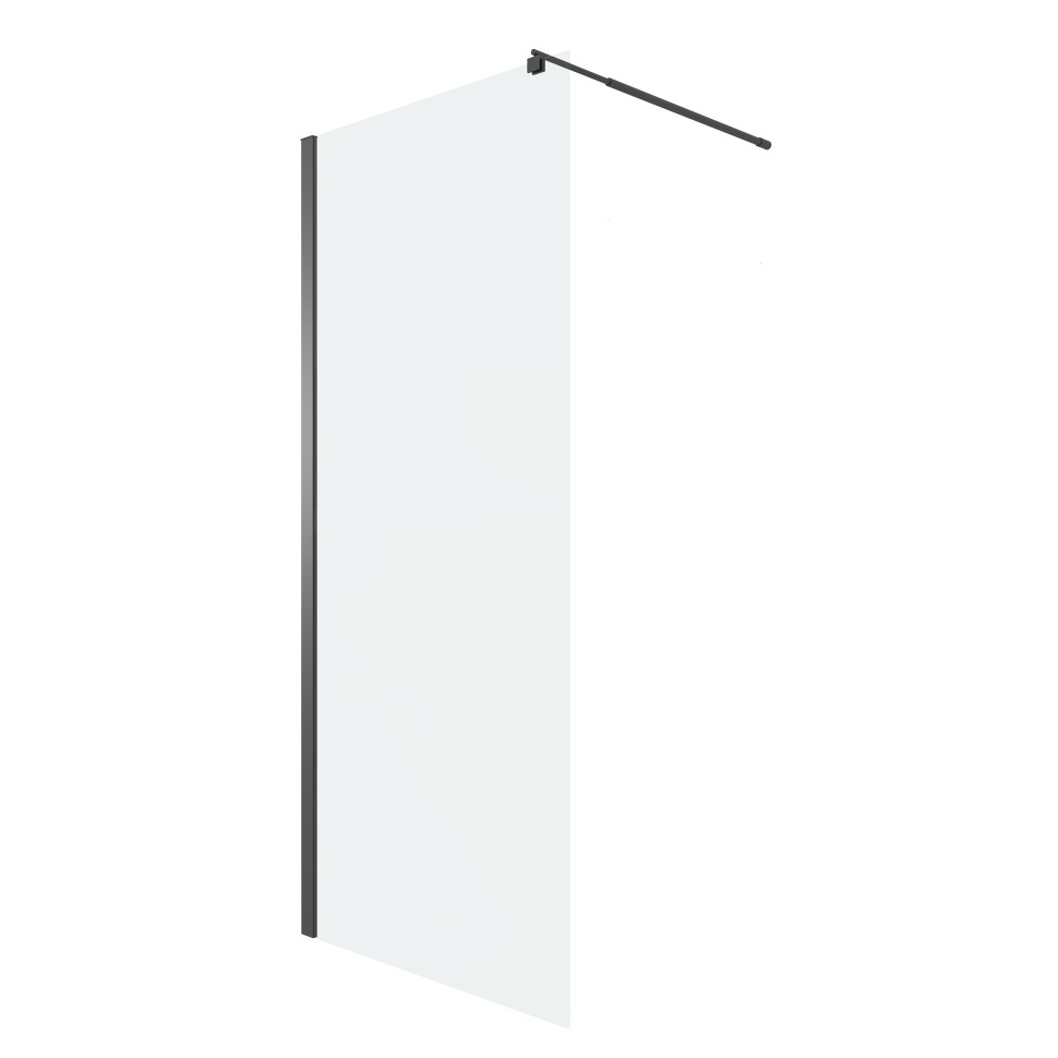 Душевая перегородка Niagara Eco NG-551-80BLACK (80х190) черный,стекло прозрачное,1 место