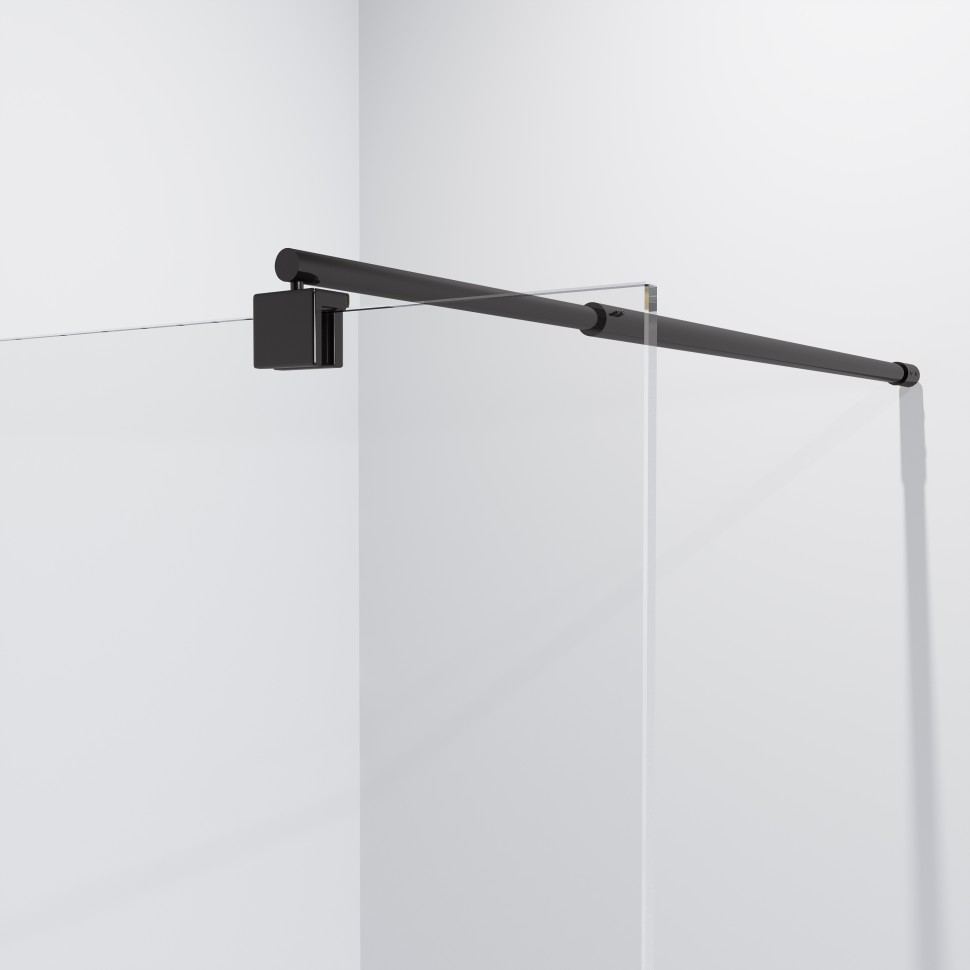 Душевая перегородка Niagara Eco NG-551-80BLACK (80х190) черный,стекло прозрачное,1 место
