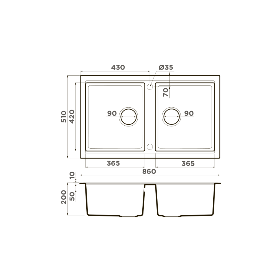 Кухонная мойка Omoikiri Tedori 86-2-GR Tetogranit/leningrad grey