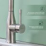 Смеситель Splenka для кухни с мультифункциональным и выдвижным изливом S206.49.05 сатин