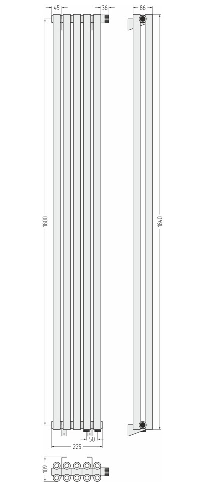 Эстет-00 EU50 1800х225 5 секций