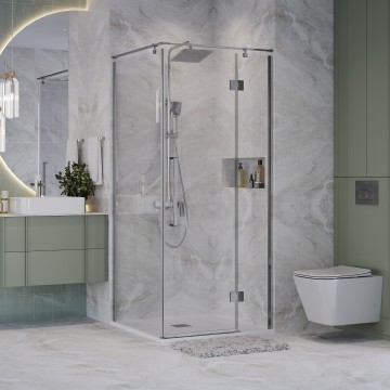 Душевое ограждение Niagara Nova NG-6631-34 (90х90х195) квадрат,хром,дверь распашная,стекло прозрачное,1 место