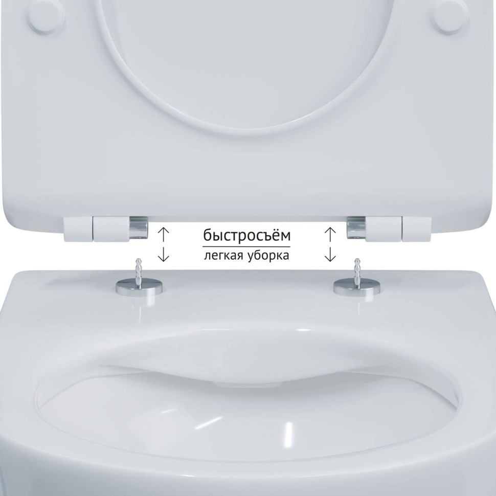 Унитаз BERGES подвесной PUMA Rimless 51см, сиденье дюропласт Toma Slim SO, микролифт, быстросъем