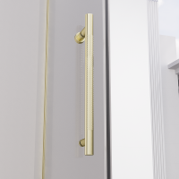 Душевая дверь распашная Veconi Premium Alassio G, 1300х2000, брашированное золото, стекло прозрачное осветленное