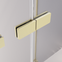 Душевая дверь распашная Veconi Premium Alassio G, 1300х2000, брашированное золото, стекло прозрачное осветленное