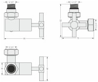Вентиль 3D левый крест (G 1/2" НР х G 3/4" НГ)